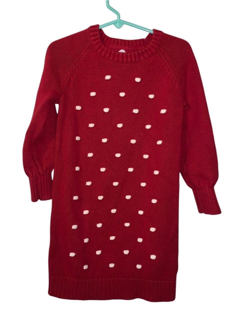 Gap Kids Red White Polka Dot Knit Sweater Dress Girls 5